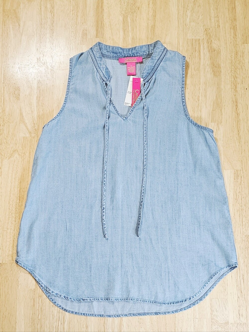 Catherine Blue Sleeveless Blouse